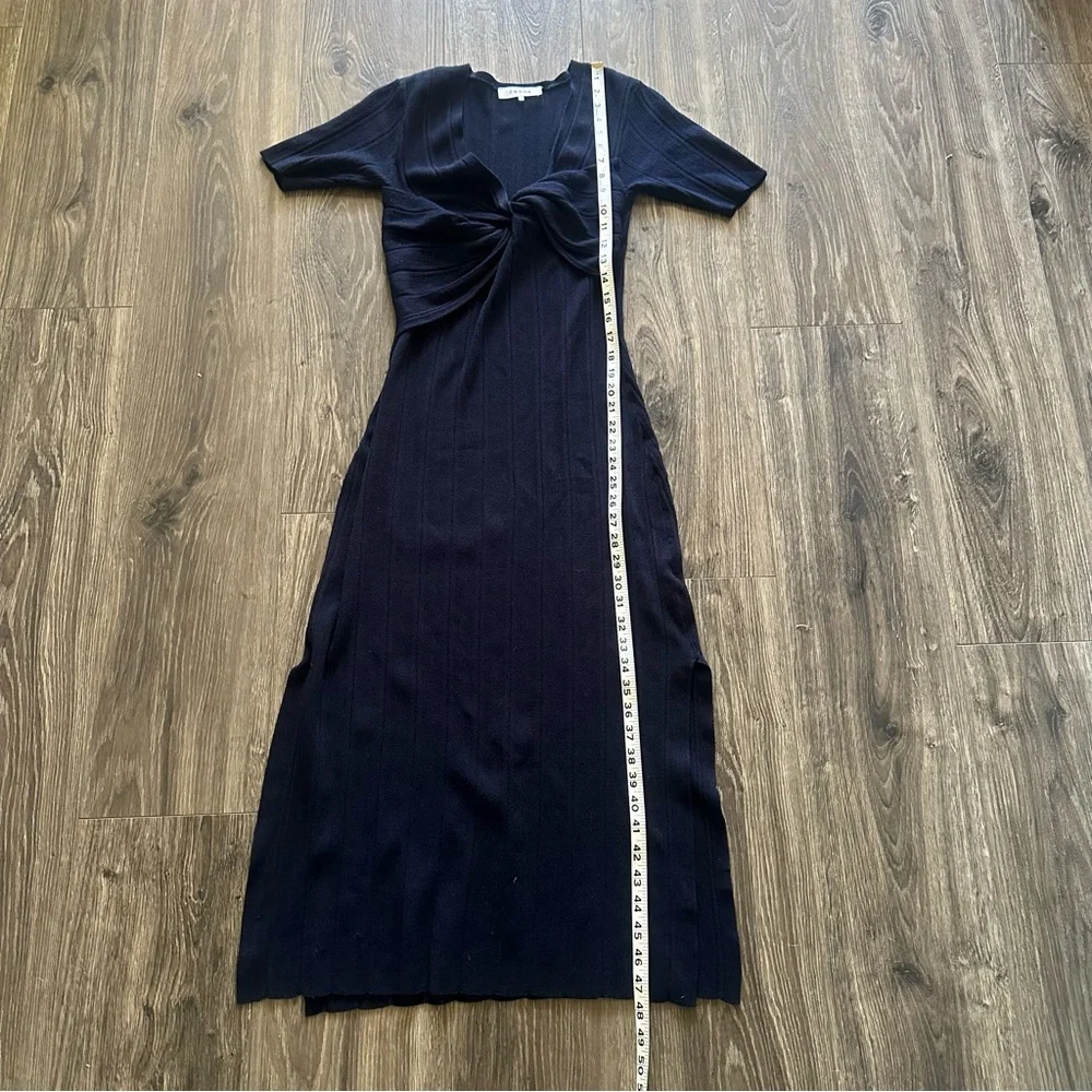 FRAME Navy Twisted Rib Knit Maxi Dress - Picture 7 of 8